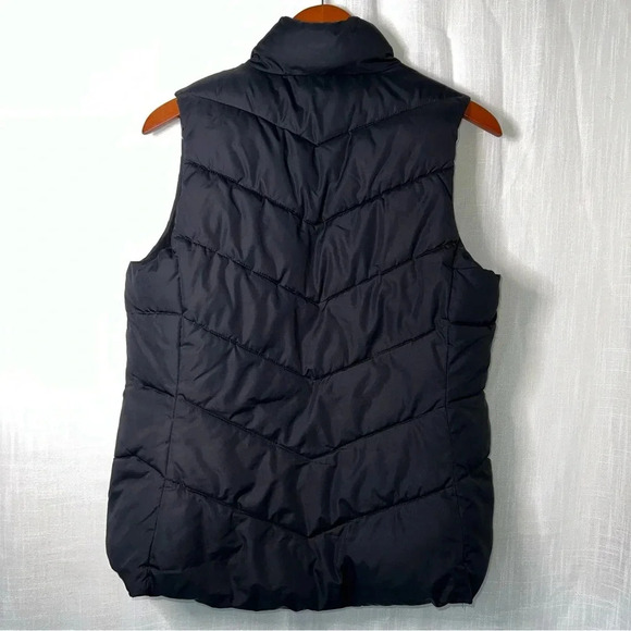 Gap Black Puffer Vest Full Zip & Button With Front Pockets Sz Small - Picture 3 of 4